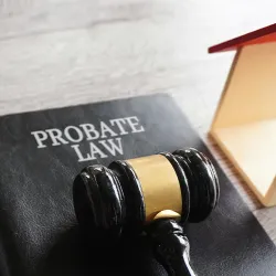 A gavel on top of a book that is titled Probate Law